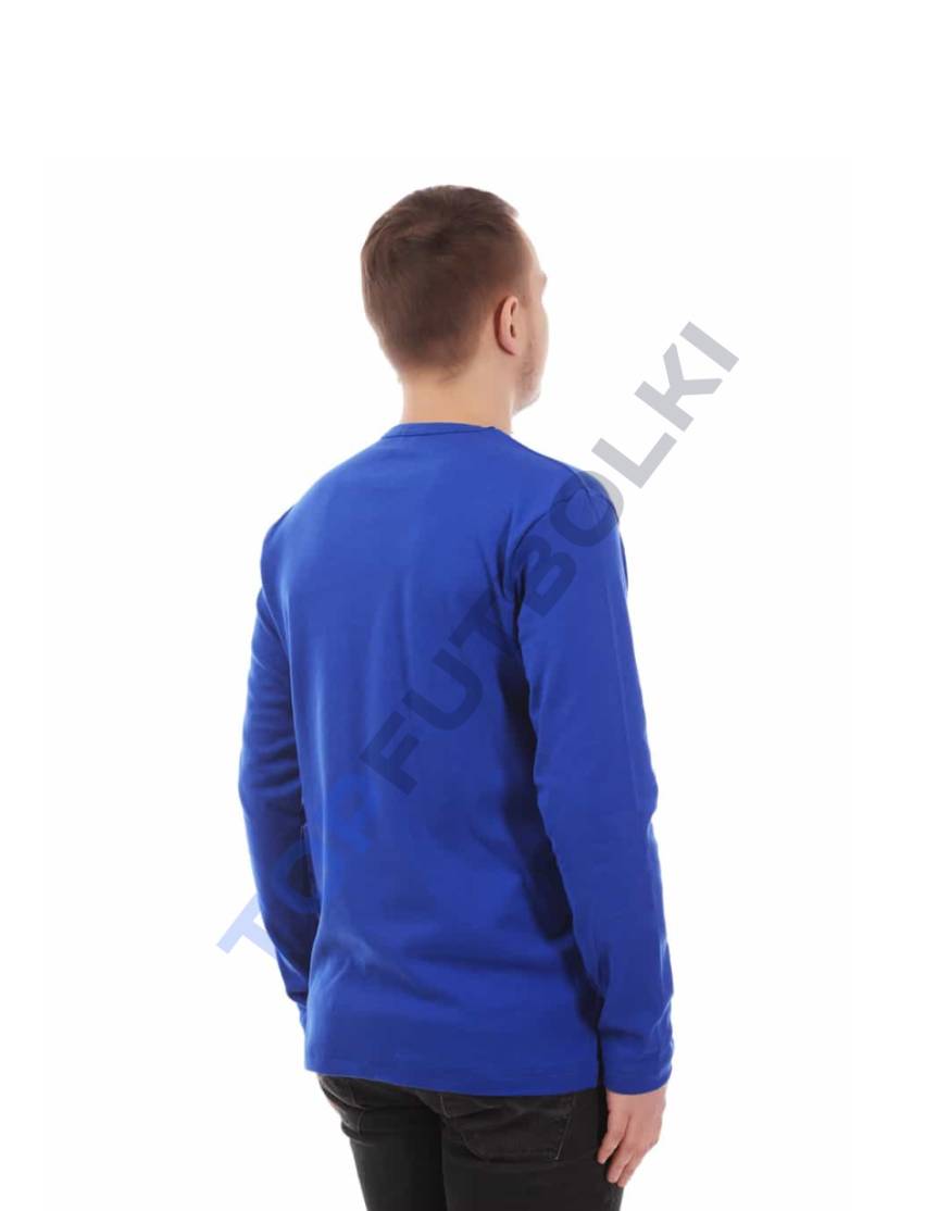 Синий мужской лонгслив с лайкрой оптом