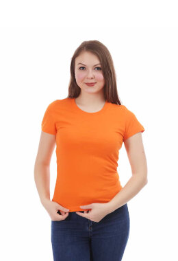 Оранжевая женская футболка